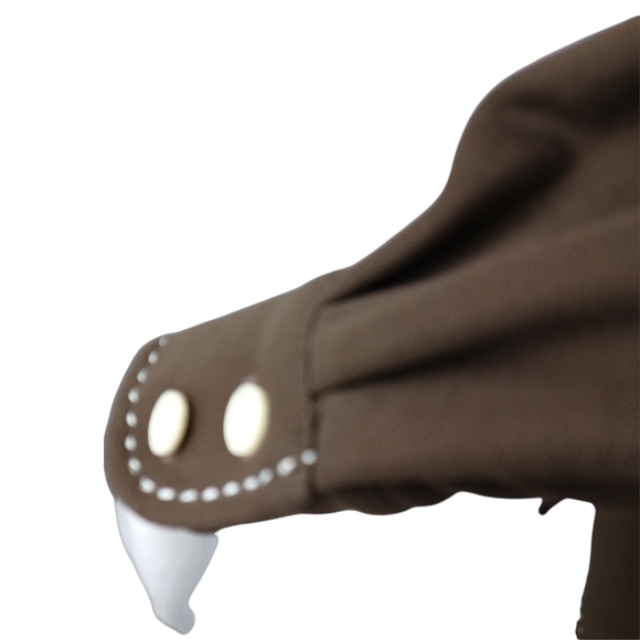 ACT lll Vintage Shirt Jacket Polyester Brown & Whote Button Cuff Small - Picture 8 of 13